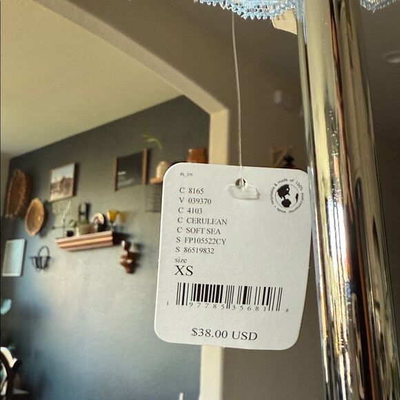 NWT Free People Last Dance Lace Halter Bralette XS Soft Sea Feminine Blue Chic - Picture 9 of 13